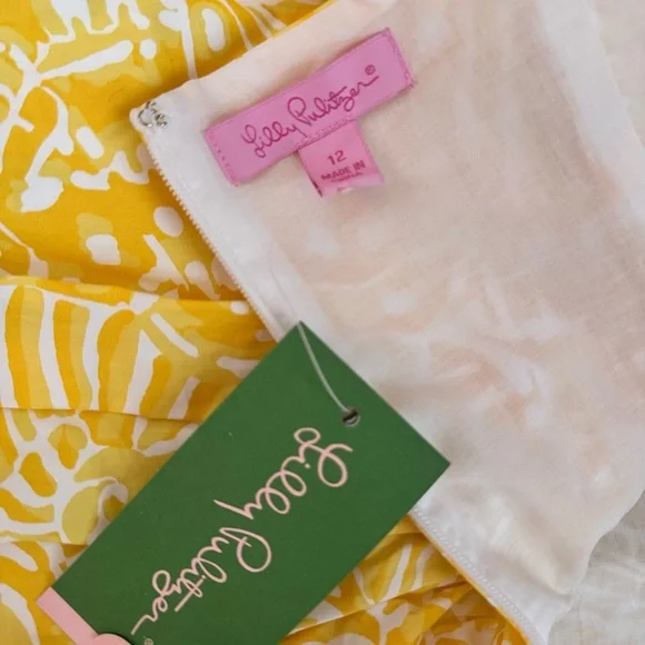 ๐ผ NEW Lilly Pulitzer Christine Yellow Sunglow Fit & Flare Sun Dress, Size 12 ๐ผ - Picture 6 of 8
